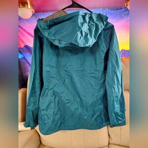 Hiking Waterproof Jacket like new Teal packable super lightweight LG Large